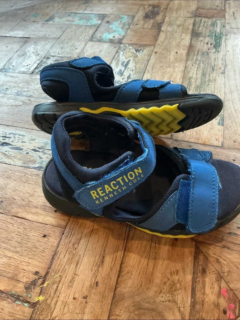 Kenneth Cole Reaction Kids Navy and Yellow Sport Sandals